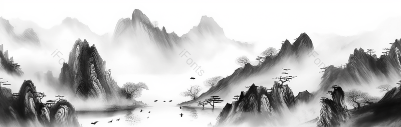 古典抽象山水意境插画,插画/手绘图,插画/手绘图库,插画/手绘图下载,插画/手绘
